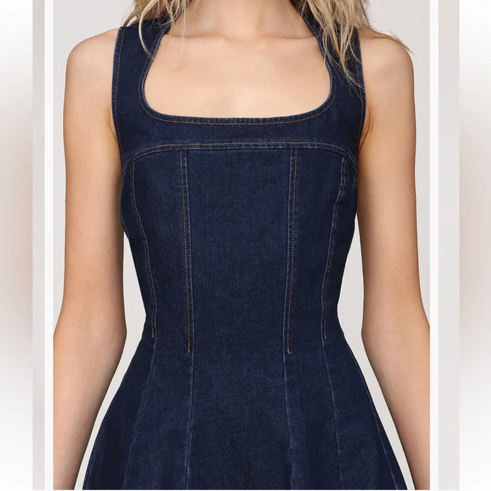 Avec Les Villes Sleeveless Denim Mini Dress - Picture 2 of 9